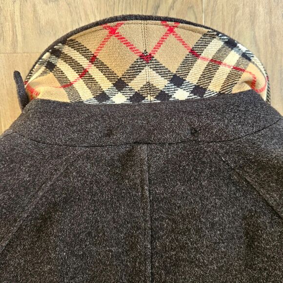 Burberry Black Wool Cashmere Nova Check Plaid Quilted Jacket Coat Mens Medium M - Picture 4 of 16